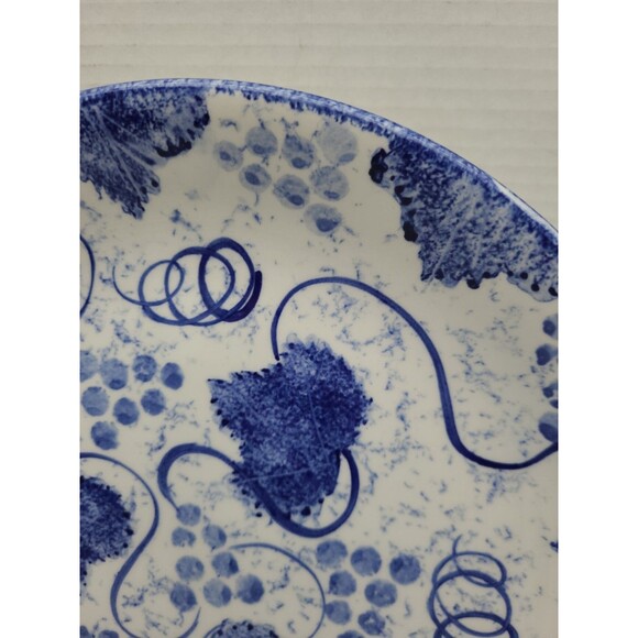 Poole Pottery Blue Vine Dinner Plate Sponge Grapes Leaves 10.5" - Picture 2 of 7